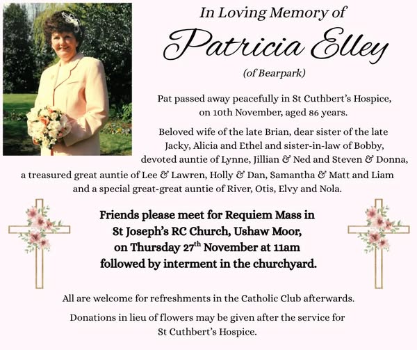 Patricia Elley Bearpark Death: In Loving Memory Of Longtime Resident